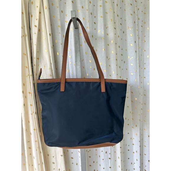 MICHAEL Michael Kors Navy Signature Logo Lining Kempton Nylon Tote Shoulder Bag - Picture 3 of 9
